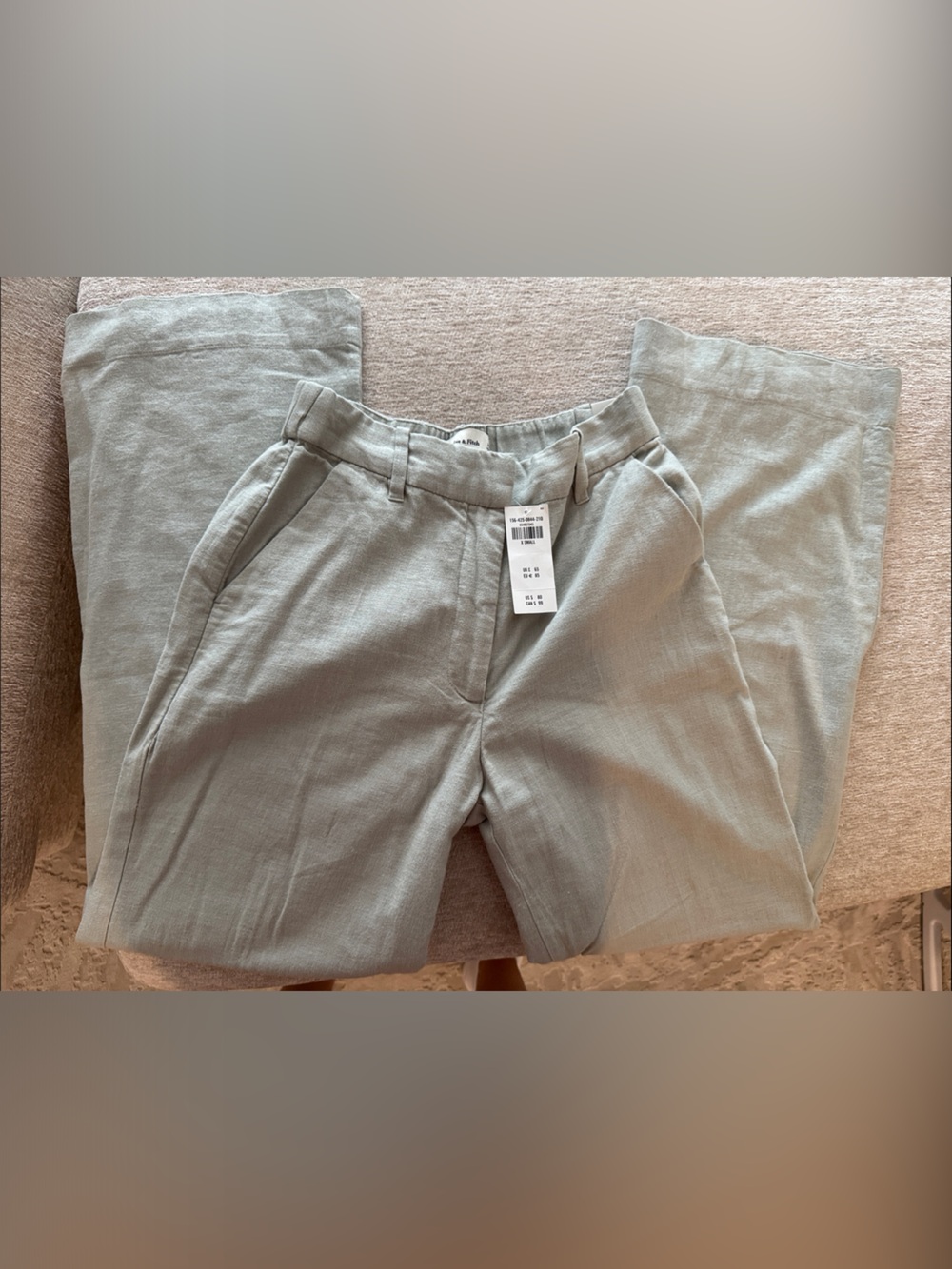 Abercrombie & Fitch Light Sage Straight-Leg Linen Pants - Women
